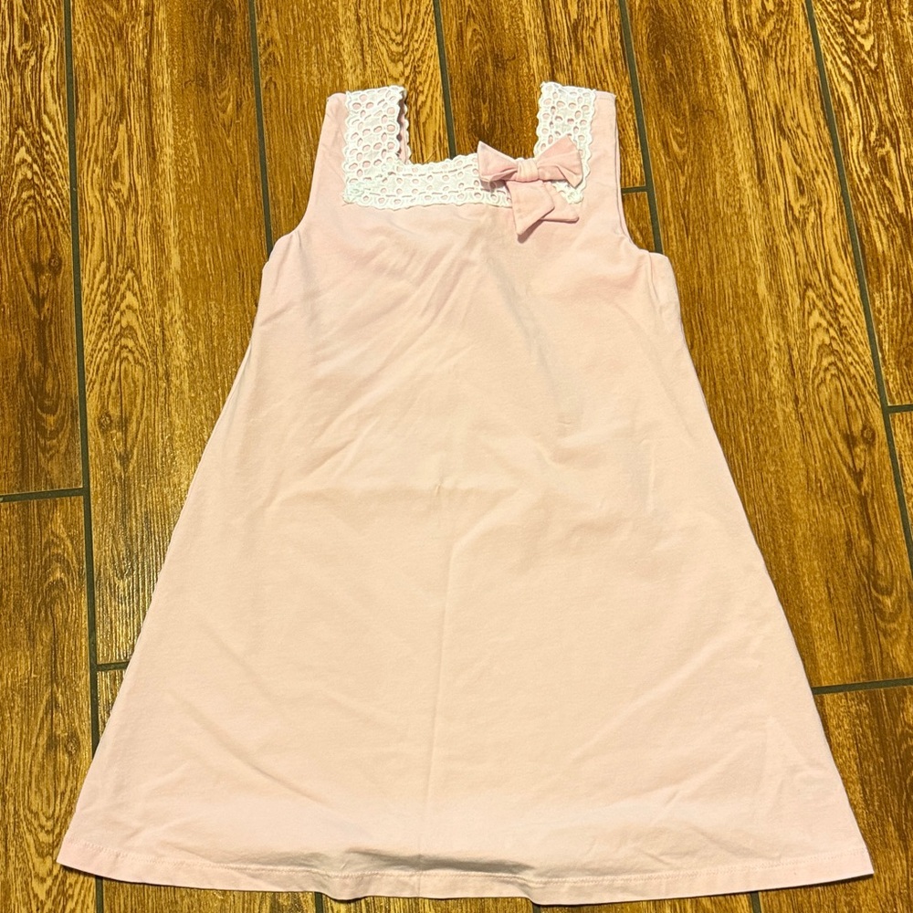 Pink Sleeveless Dress with Lace Detail